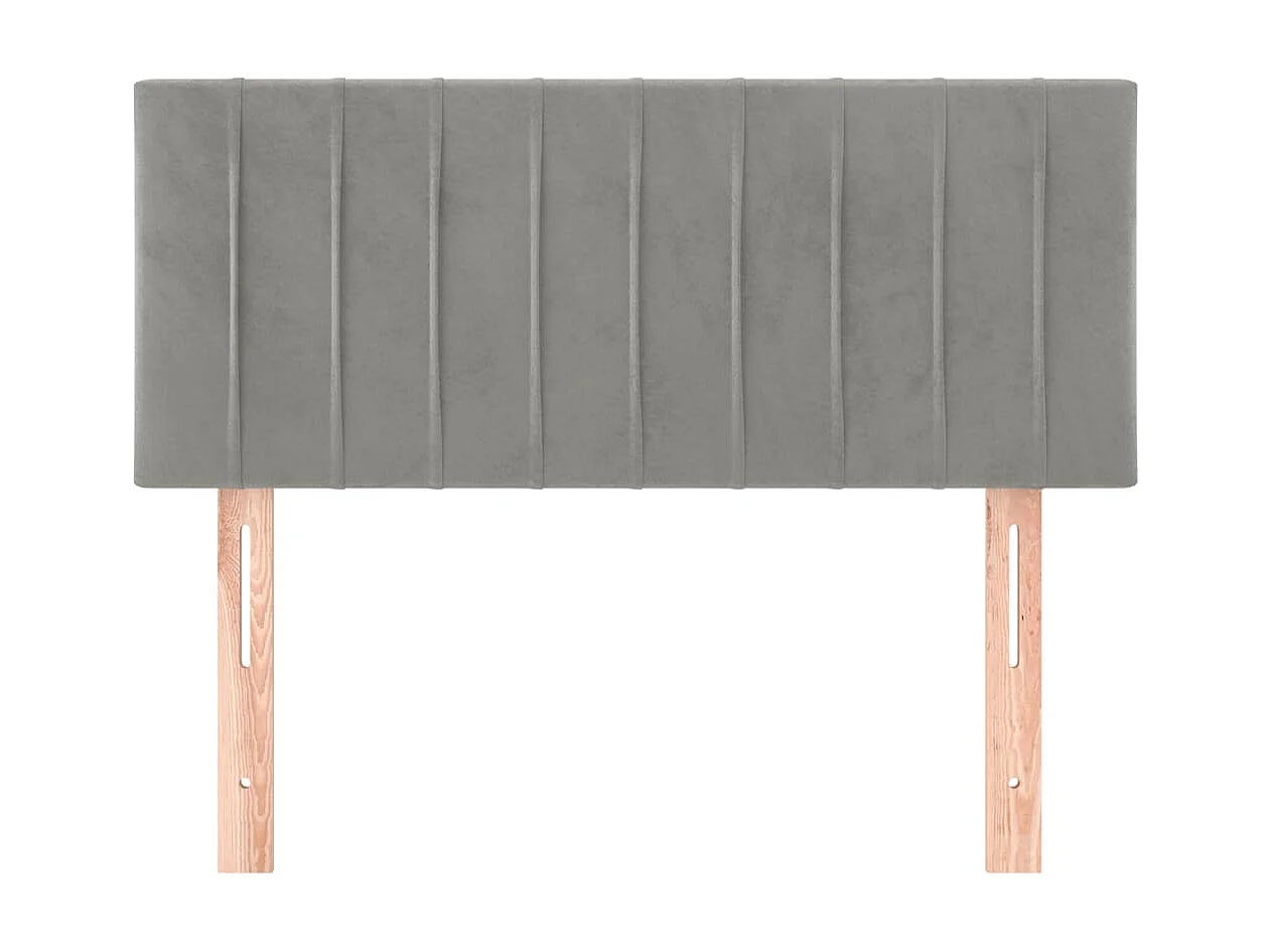 Cabeceira de cama veludo 100x5x78/88 cm cinzento-claro PT719790