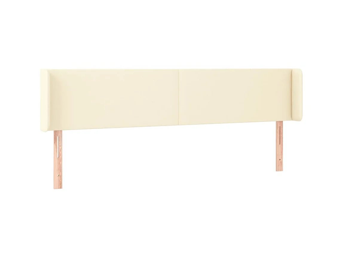 Testiera | Testata del letto ad Orecchio Crema 183x16x78/88  cm in Similpelle