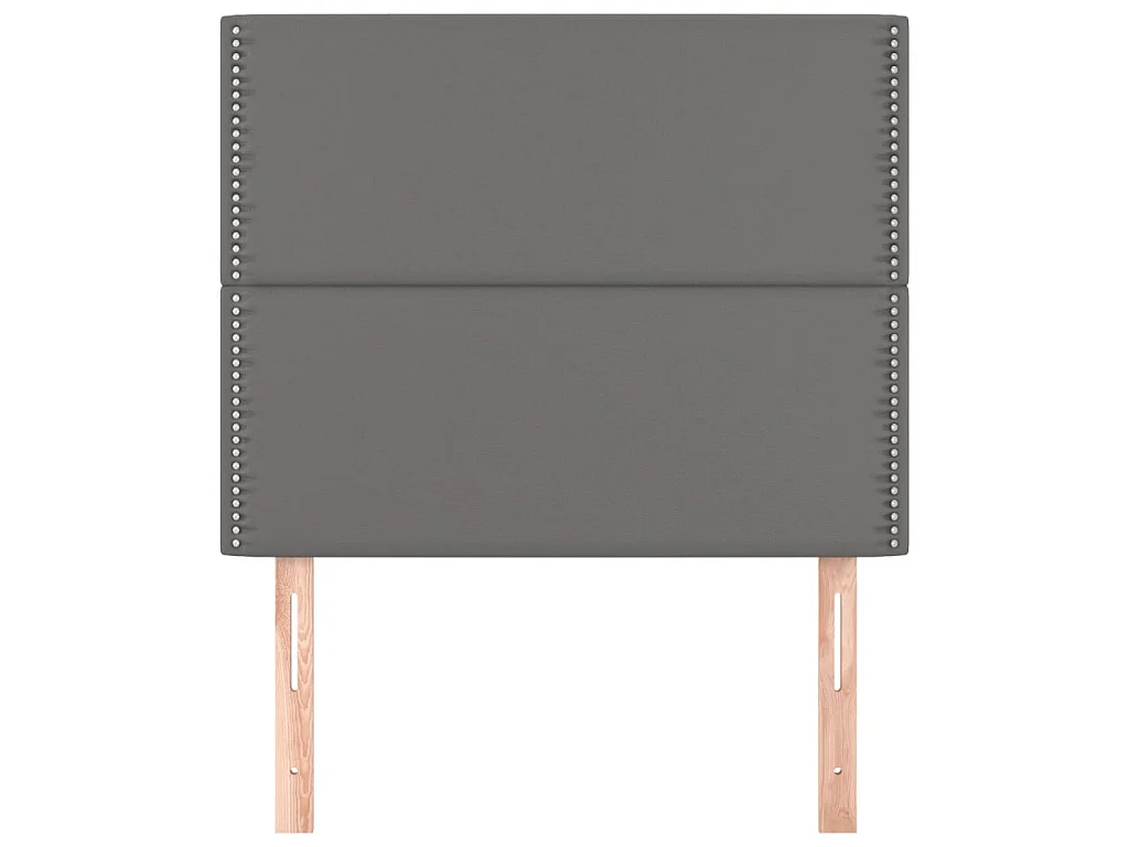 Cabeceros 2 unidades de cuero sintético gris 90x5x78/88cm ES43961