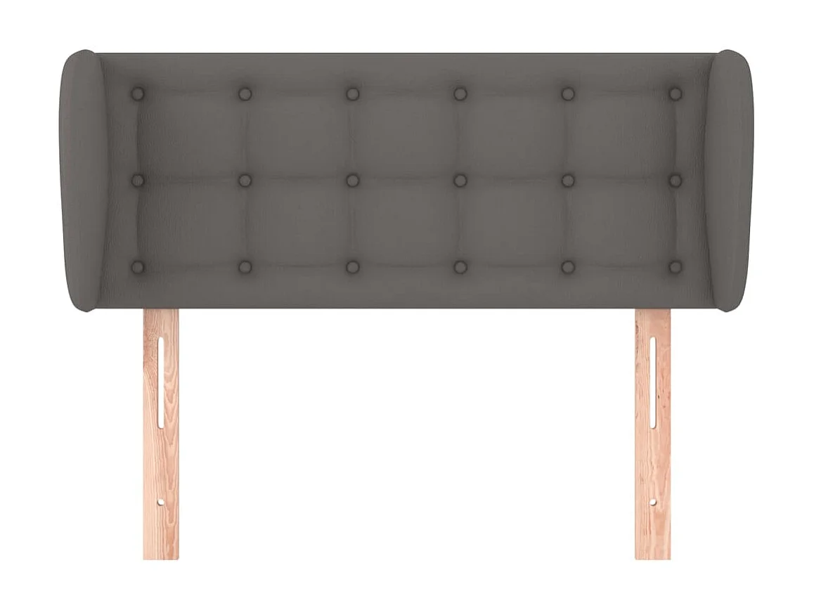 Cabecero de cuero sintético gris 83x23x78/88 cm ES84230