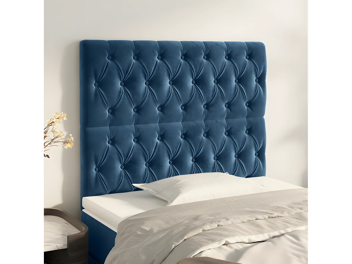 Têtes de lit 2 pcs Bleu foncé 100x7x78/88 cm Velours POI55446 BonneVie Meuble