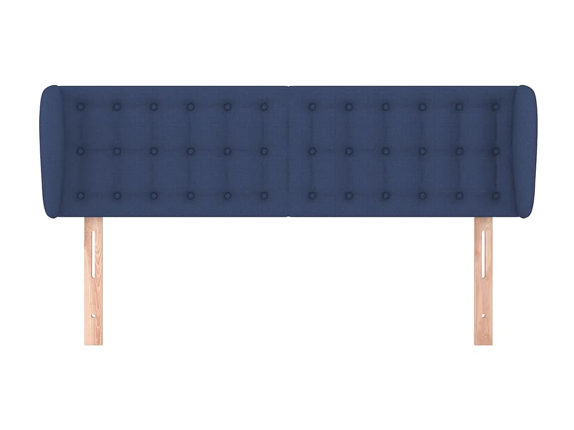 Tête de lit avec oreilles Bleu 147x23x78/88 cm Tissu POI45239 BonneVie Meuble