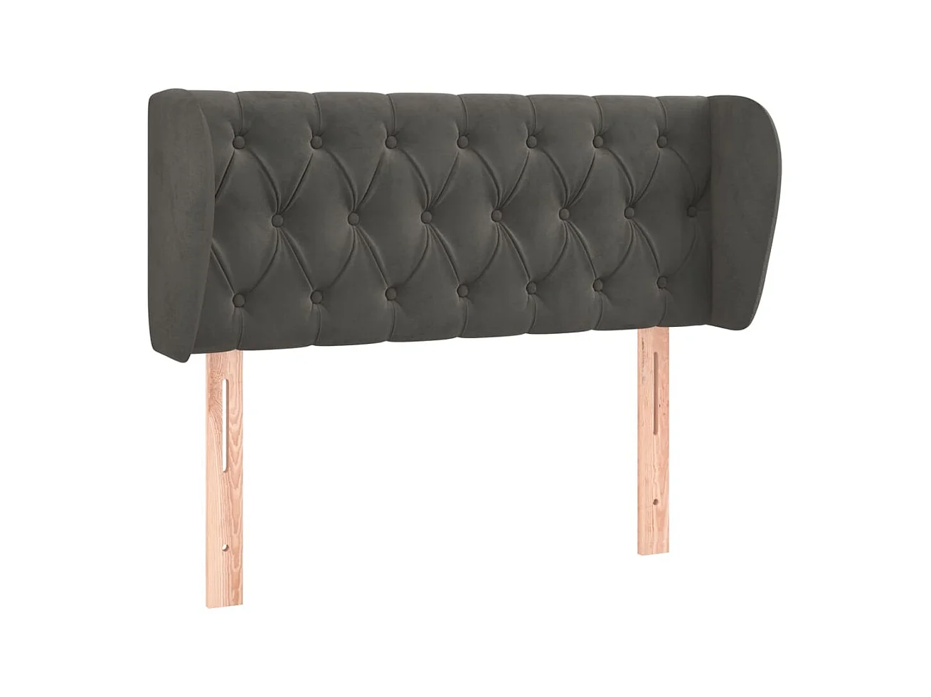 Tête de lit avec oreilles Gris foncé 93x23x78/88 cm Velours POI34827 BonneVie Meuble