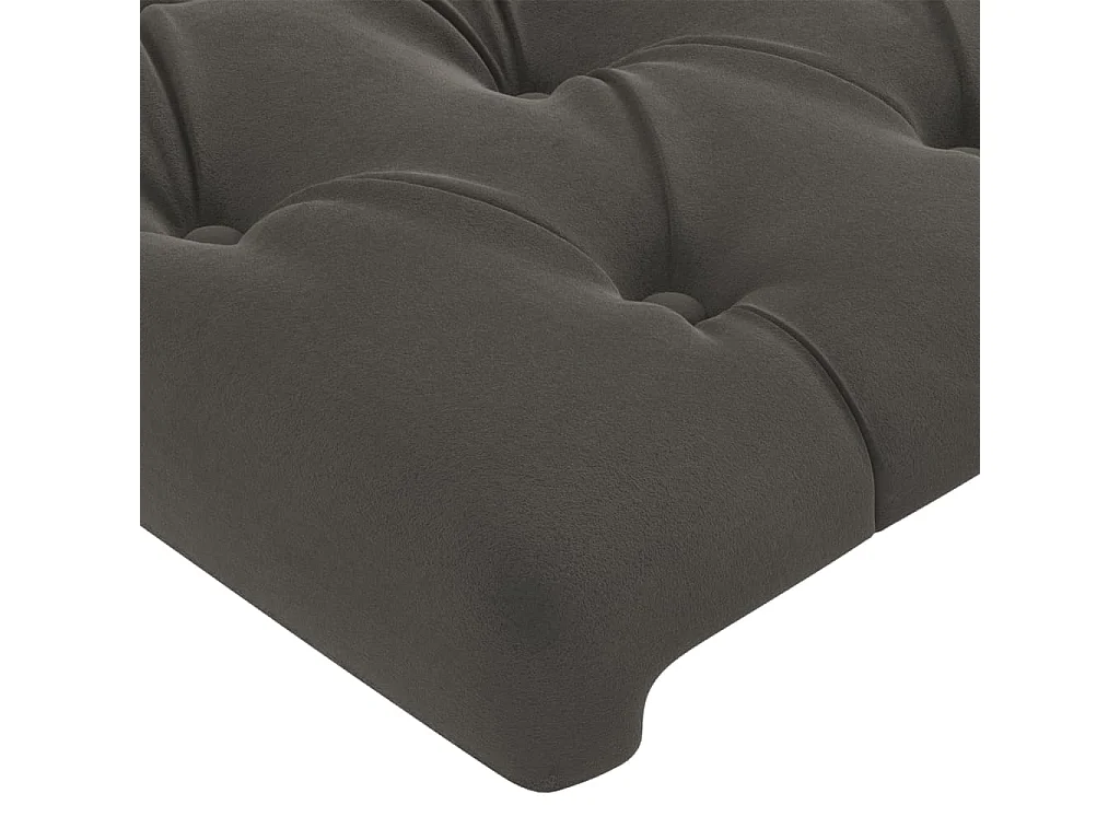 Cabeceira de cama c/ abas veludo 93x23x78/88 cm cinzento-escuro PT848490
