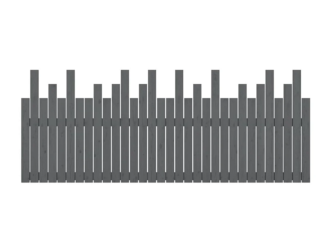 Tête de lit murale Gris 204x3x80 cm Bois massif de pin POI51279 BonneVie Meuble