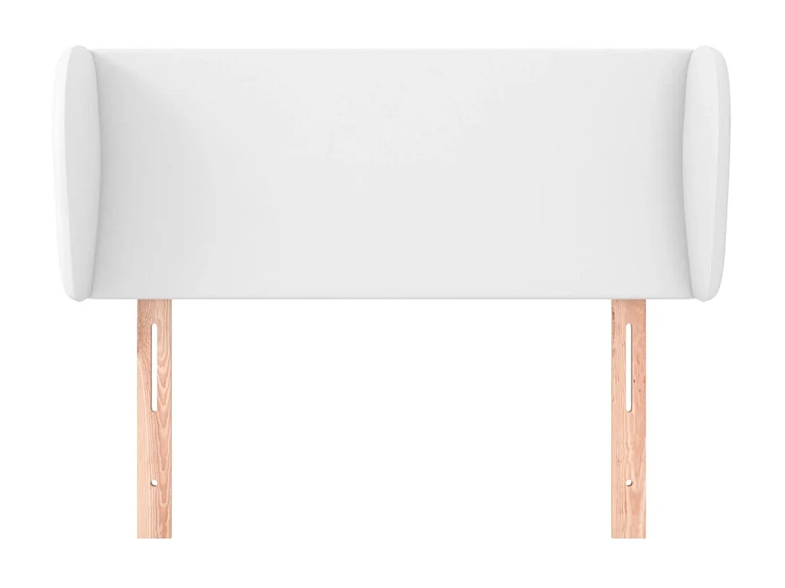 Cabeceira de cama c/ abas couro artificial 93x23x78/88cm branco PT790298