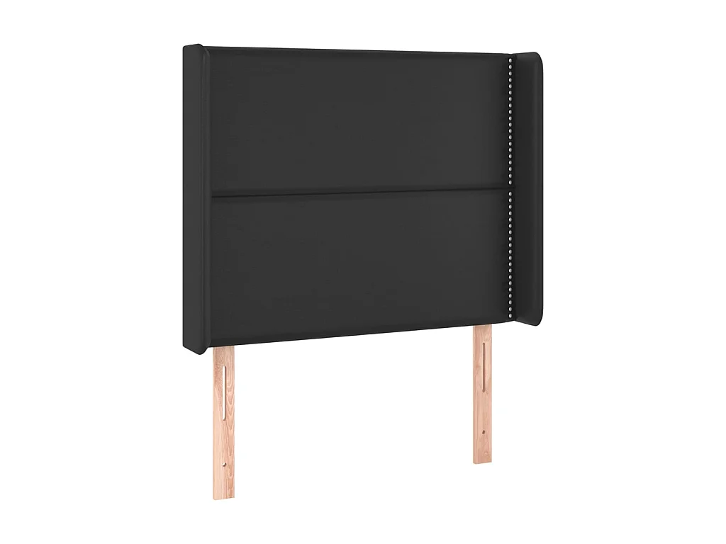 Testiera | Testata del letto ad Orecchio Nera 83x16x118/128 cm in Similpelle