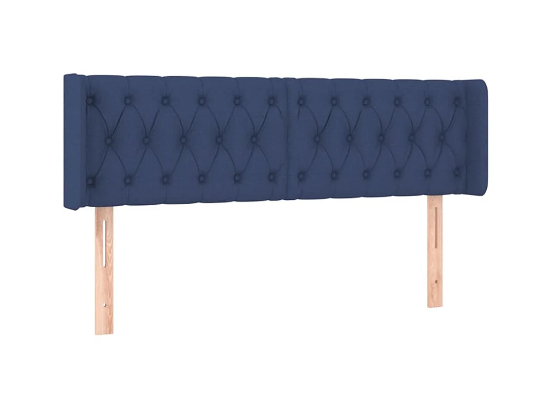 Testiera | Testata del letto ad Orecchio Blu 147x16x78/88cm in Tessuto