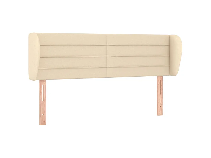 Hoofdbord met randen 147x23x78/88 cm stof crèmekleurig NL904423