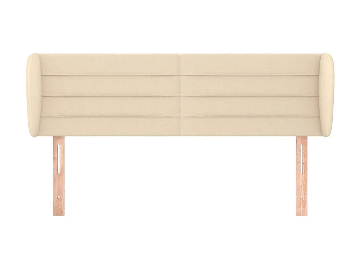 Hoofdbord met randen 147x23x78/88 cm stof crèmekleurig NL904423