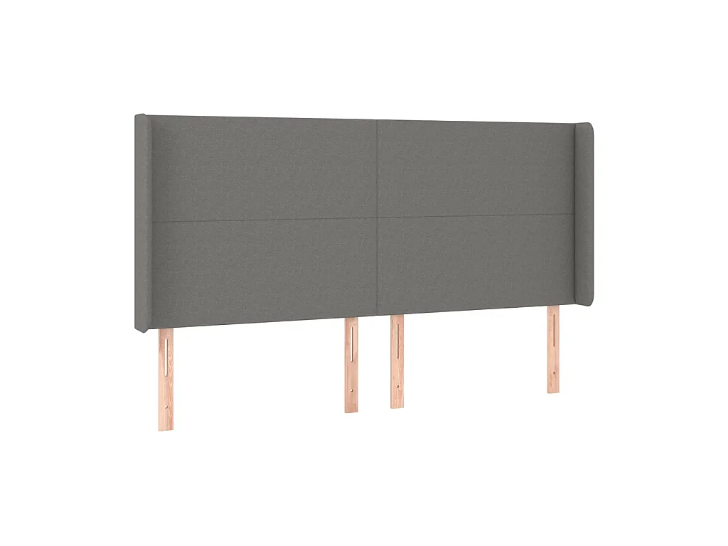 Testiera | Testata del letto ad Orecchio GrigioScuro 183x16x118/128cm inTessuto