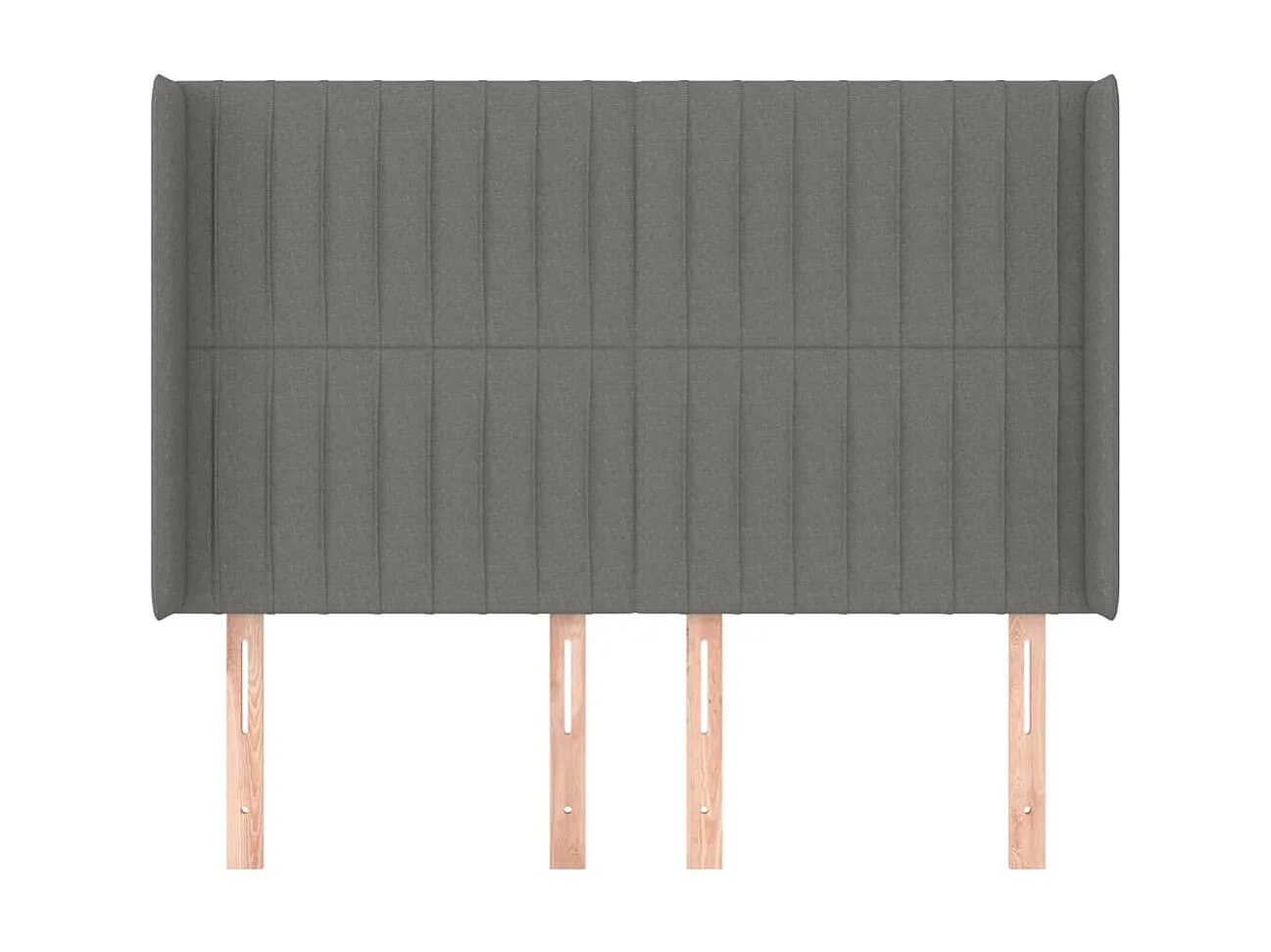 Tête de lit avec oreilles Gris foncé 147x16x118/128 cm Tissu POI36195 BonneVie Meuble