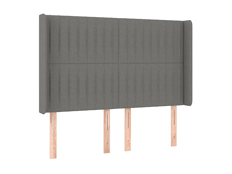 Tête de lit avec oreilles Gris foncé 147x16x118/128 cm Tissu POI36195 BonneVie Meuble