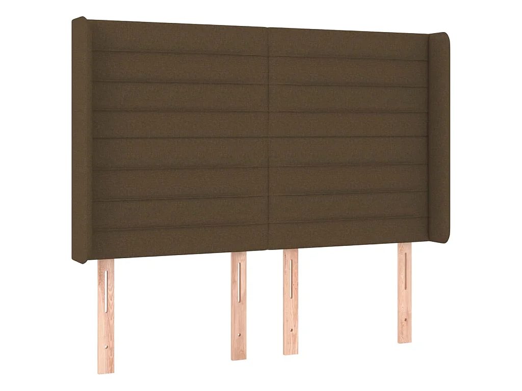 Cabecero con LED de tela marrón oscuro 147x16x118/128 cm ES25173