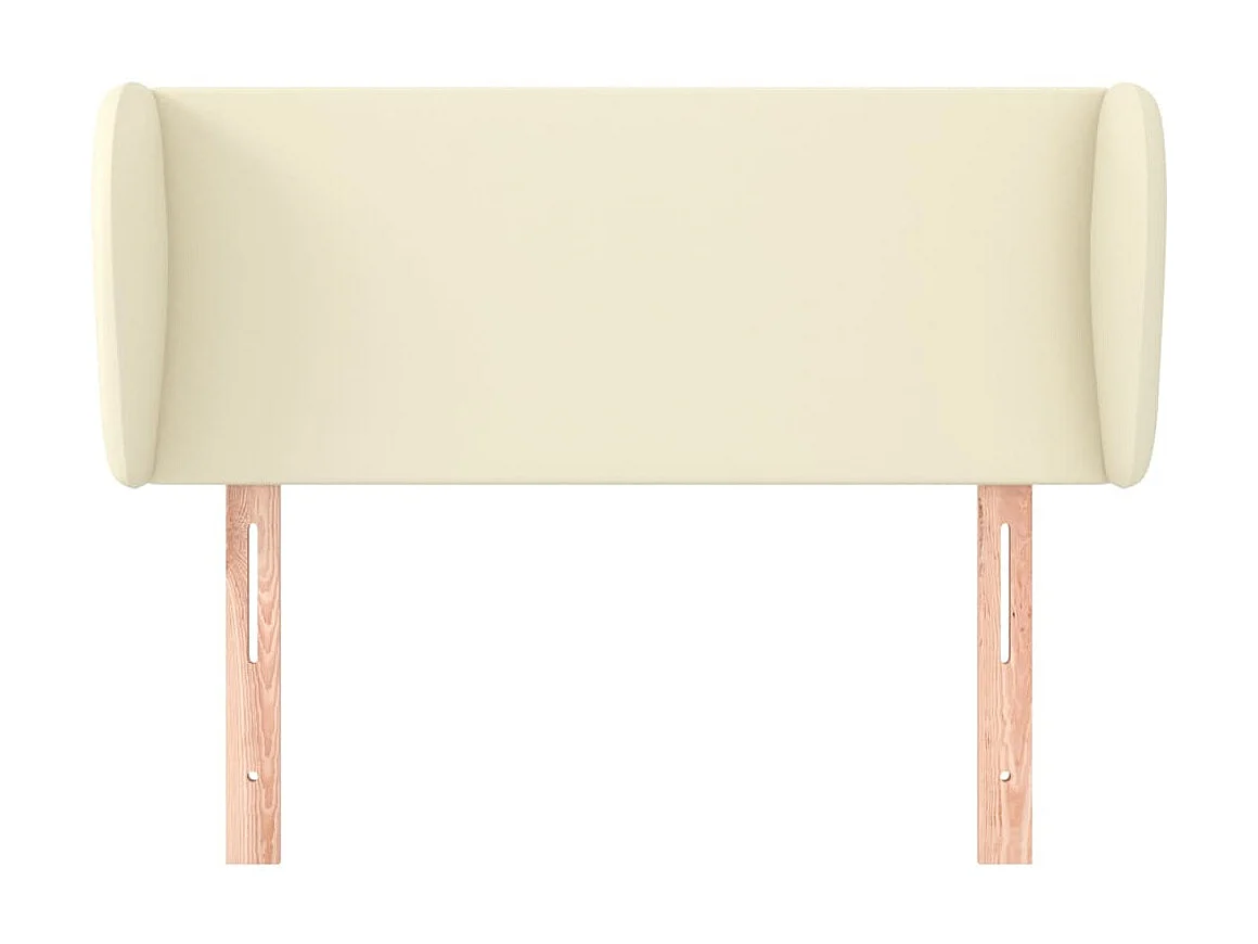 Hoofdbord met randen 93x23x78/88 cm kunstleer crèmekleurig NL481444