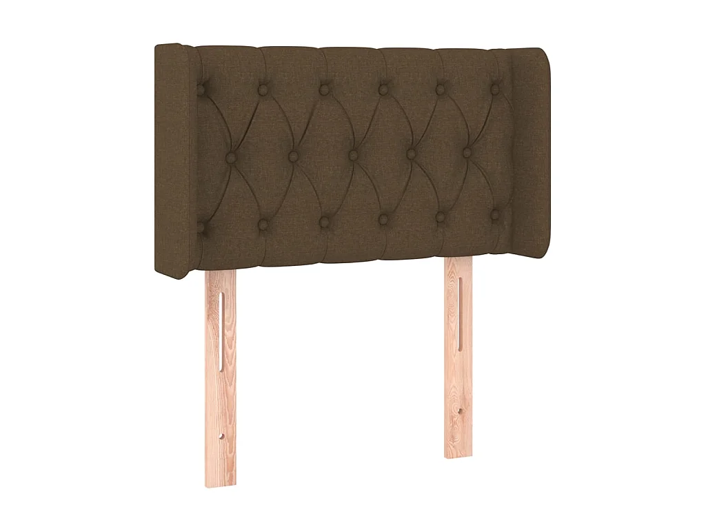 Tête de lit avec oreilles Marron Foncé 83x16x78/88 cm Tissu POI43566 BonneVie Meuble