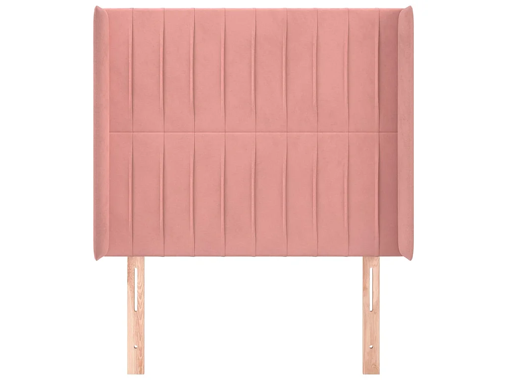 Hoofdbord met randen 83x16x118/128 cm fluweel roze NL871500