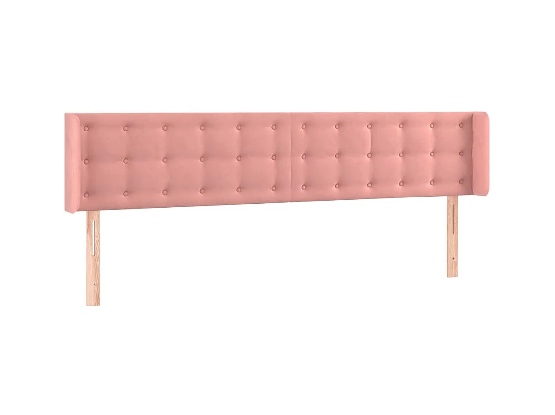 Testiera | Testata del letto ad Orecchio Rosa 203x16x78/88 cm in Velluto