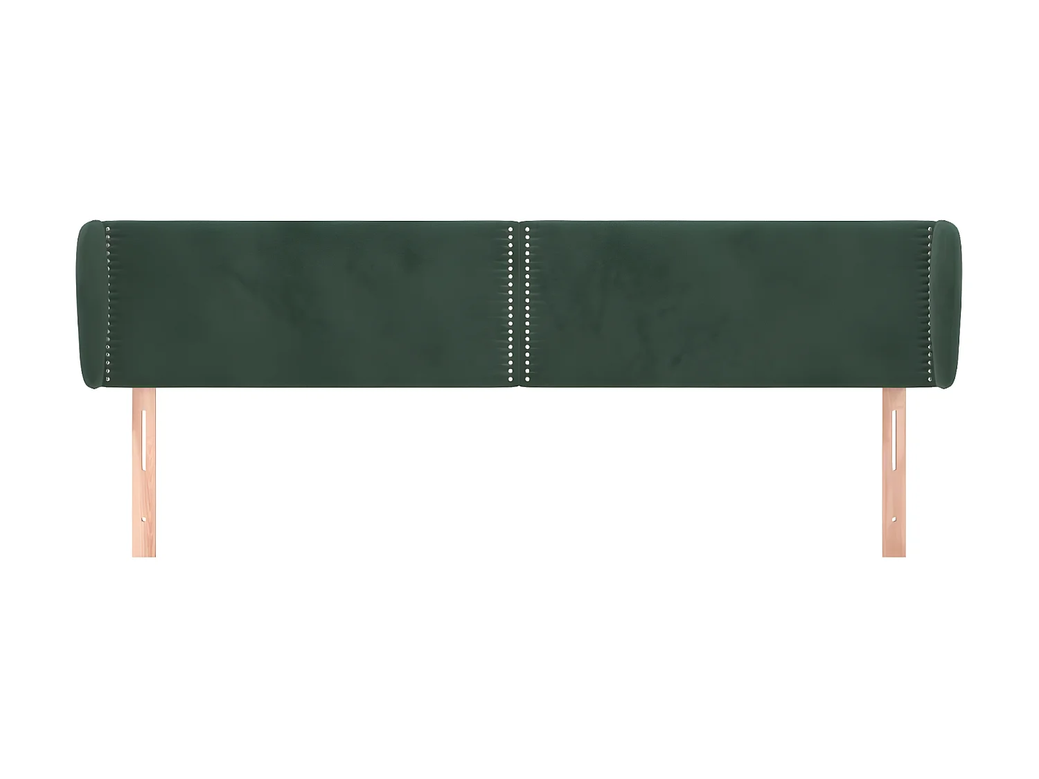 Cabeceira de cama c/ abas veludo 183x23x78/88cm verde-escuro PT314909