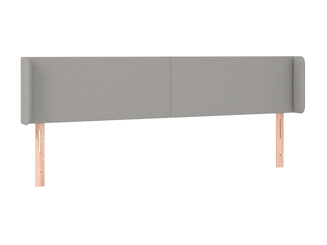 Tête de lit à LED Gris clair 203x16x78/88 cm Tissu POI13494 BonneVie Meuble