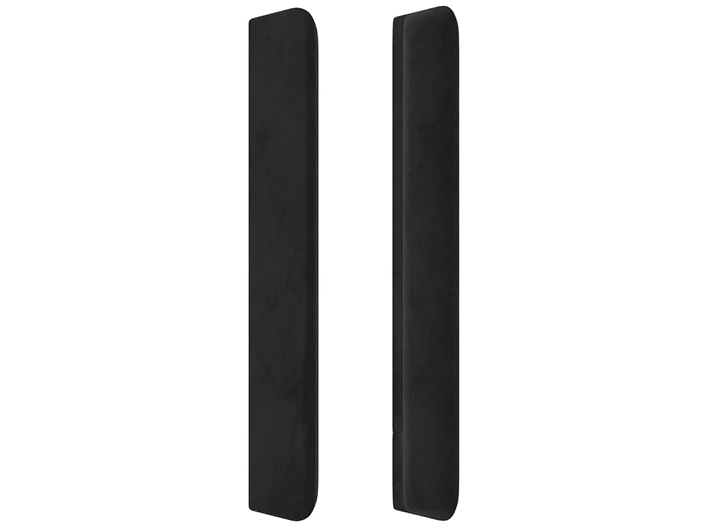 Cabecero con orejas de terciopelo negro 203x16x118/128 cm ES79907