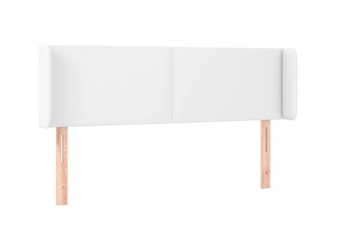 Tête de lit avec oreilles Blanc 147x16x78/88 cm Similicuir POI84635 BonneVie Meuble