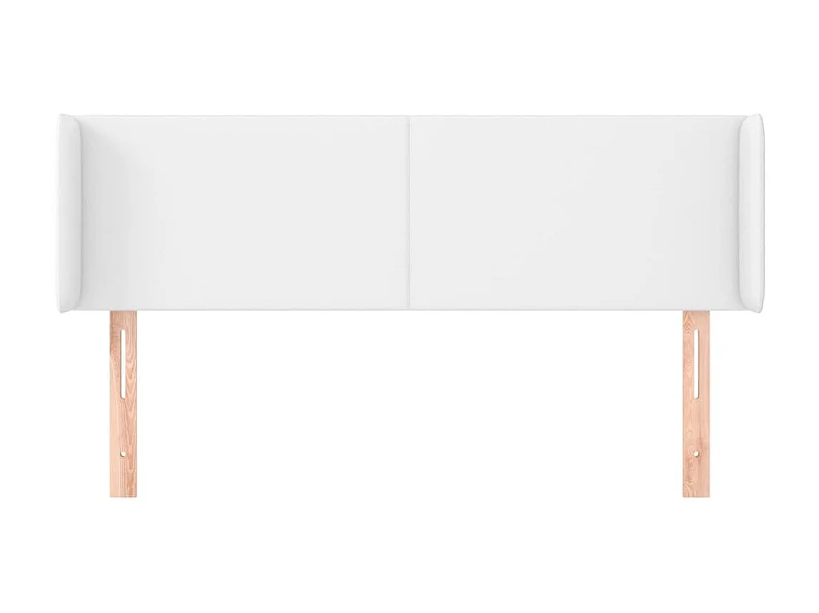 Kopfteil,Bettkopfteil mit Ohren Weiß 147x16x78/88 cm Kunstleder -gkd48218