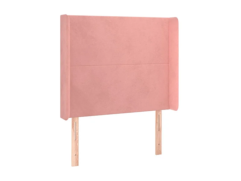 Tête de lit avec oreilles Rose 103x16x118/128 cm Velours POI84795 BonneVie Meuble