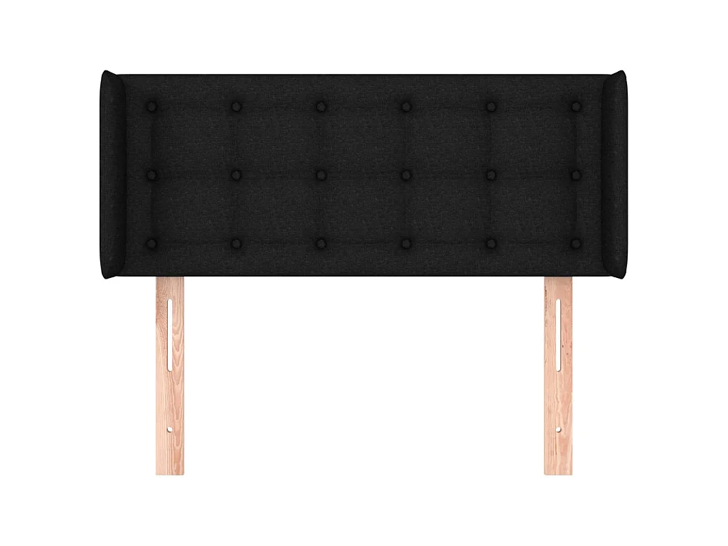 Kopfteil,Bettkopfteil mit Ohren Schwarz 93x16x78/88 cm Stoff -gkd395950