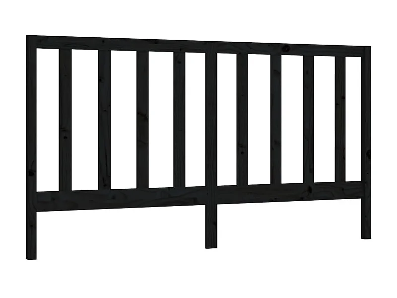 Cabecero de cama madera maciza de pino negro 186x4x100 cm ES80803