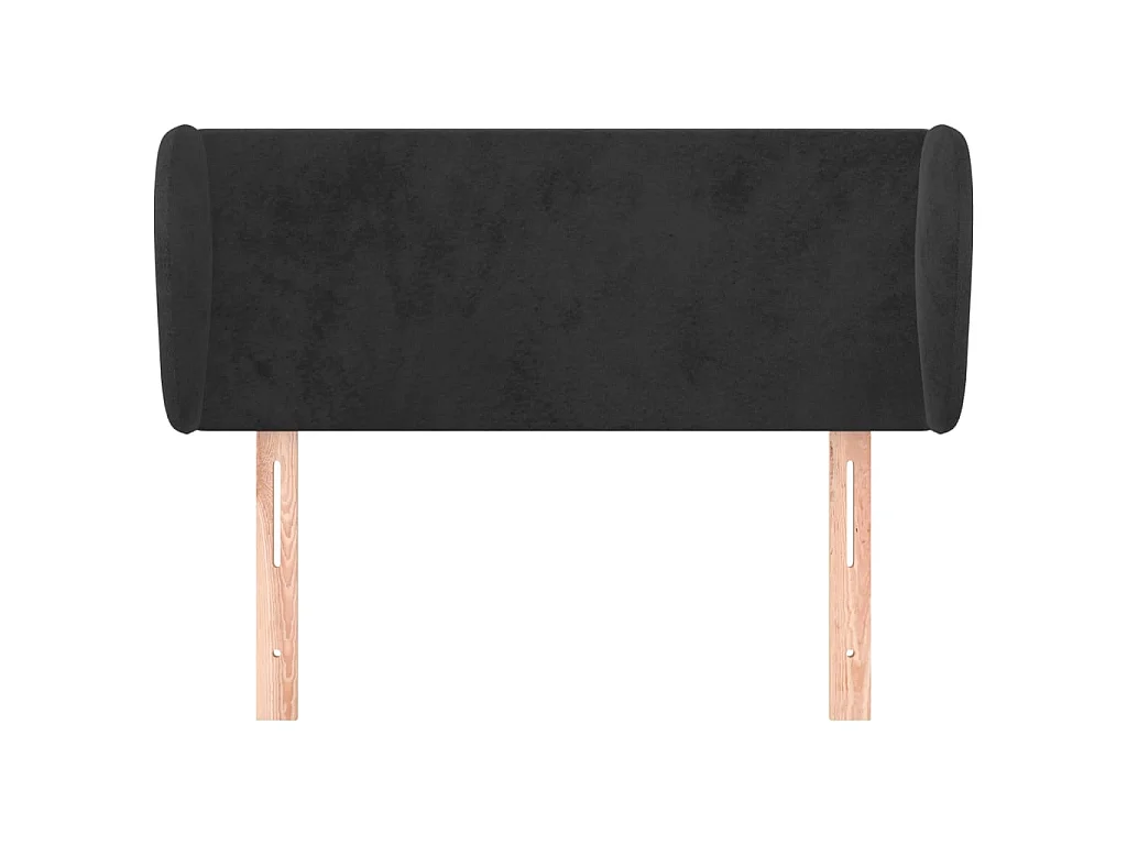 Tête de lit avec oreilles Noir 93x23x78/88 cm Velours POI46311 BonneVie Meuble