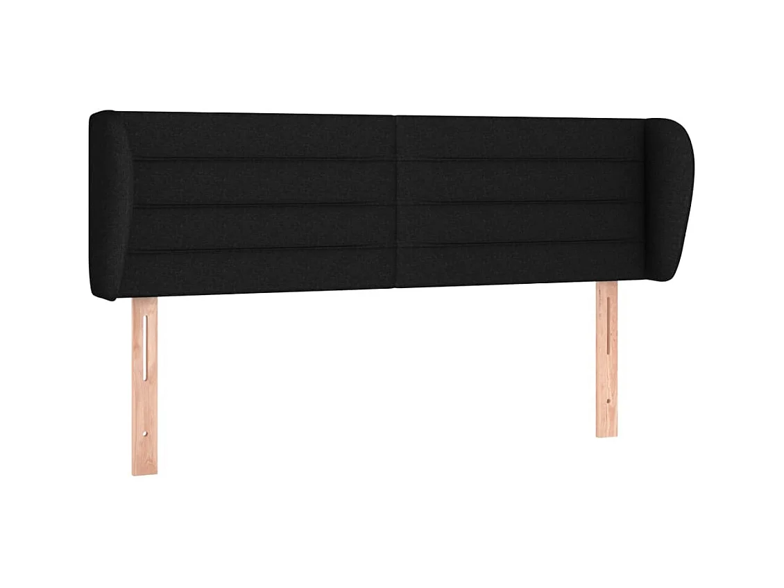 Tête de lit avec oreilles Noir 147x23x78/88 cm Tissu POI41451 BonneVie Meuble