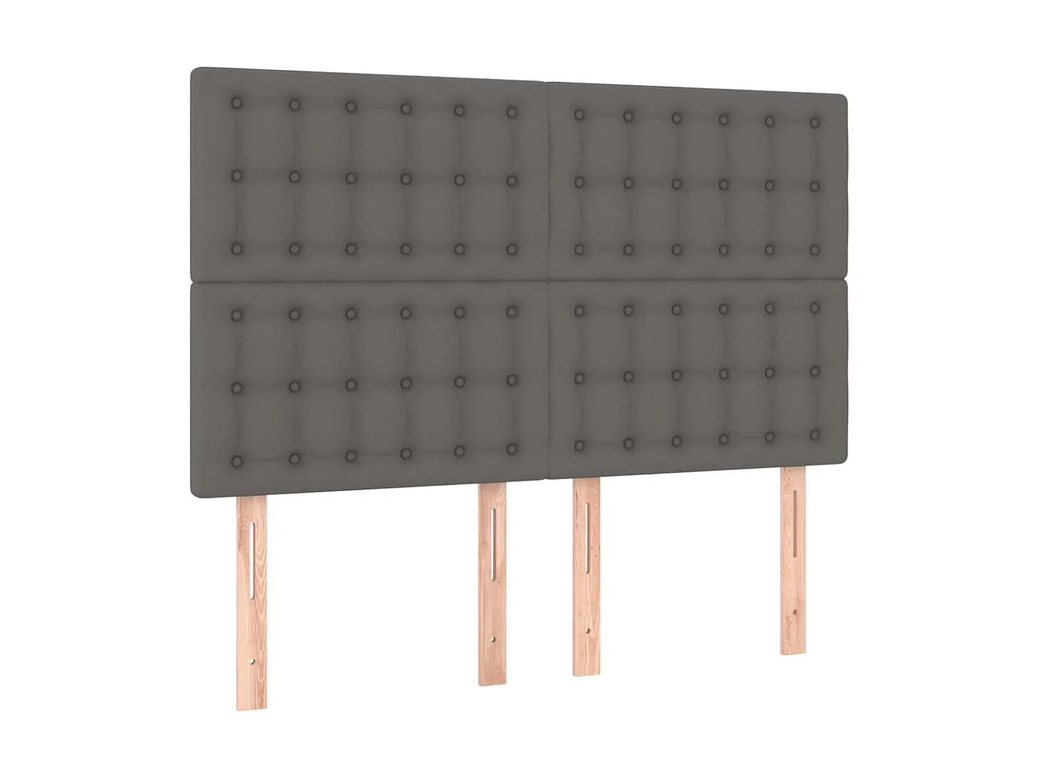 Testiera a LED Grigio 144x5x118/128 cm in Similpelle CFW560319