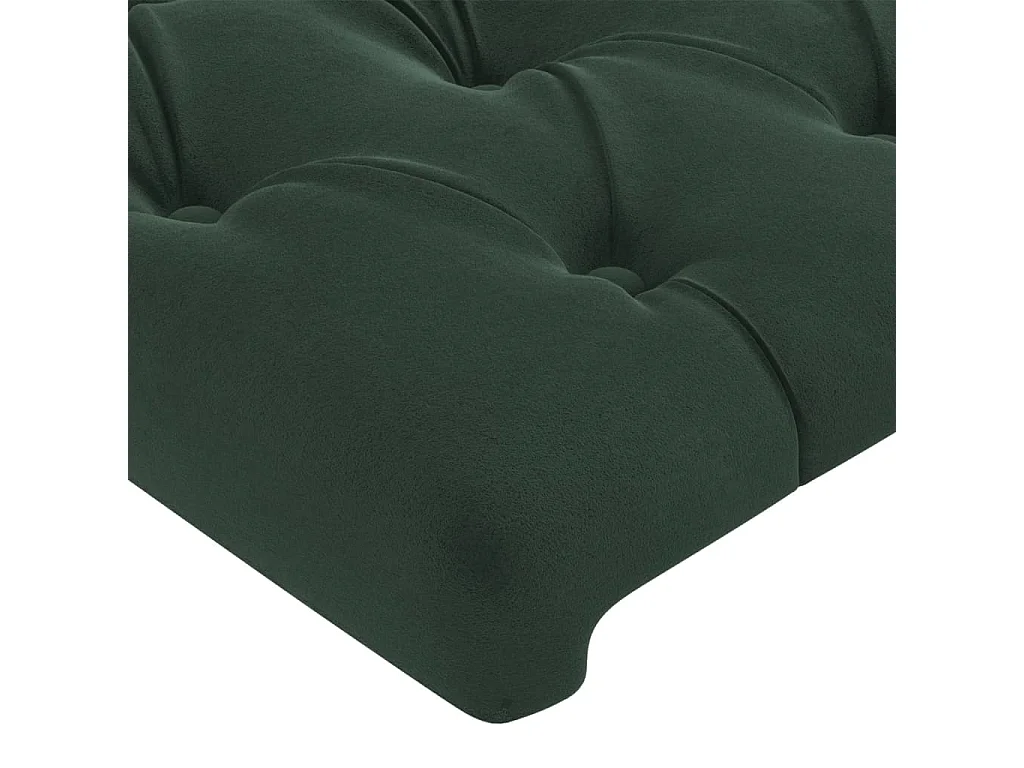 Cabeceira de cama c/ LED veludo 160x7x118/128 cm verde-escuro PT159706