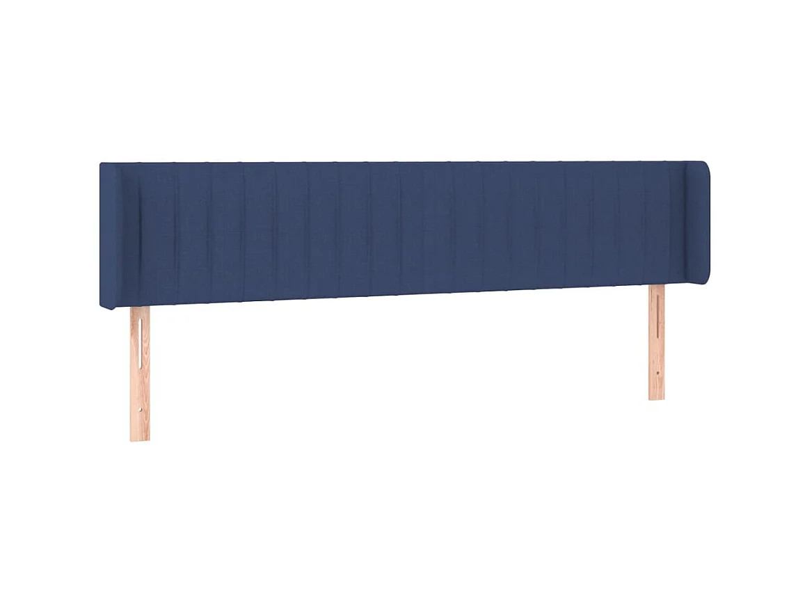 Testiera | Testata del letto ad Orecchio Blu 203x16x78/88cm in Tessuto