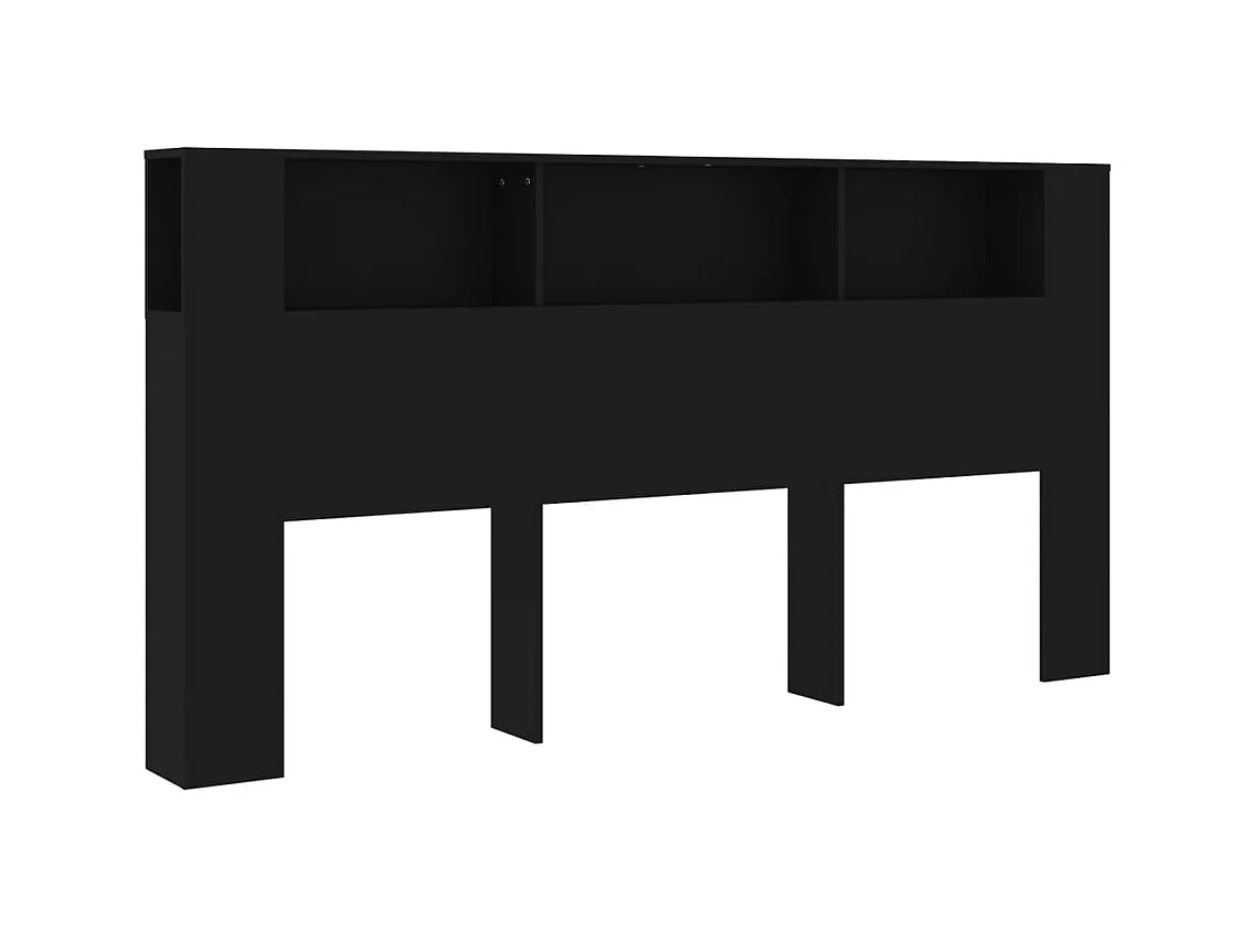 Armoire de tête de lit Noir 200x18,5x104,5 cm POI97243 BonneVie Meuble