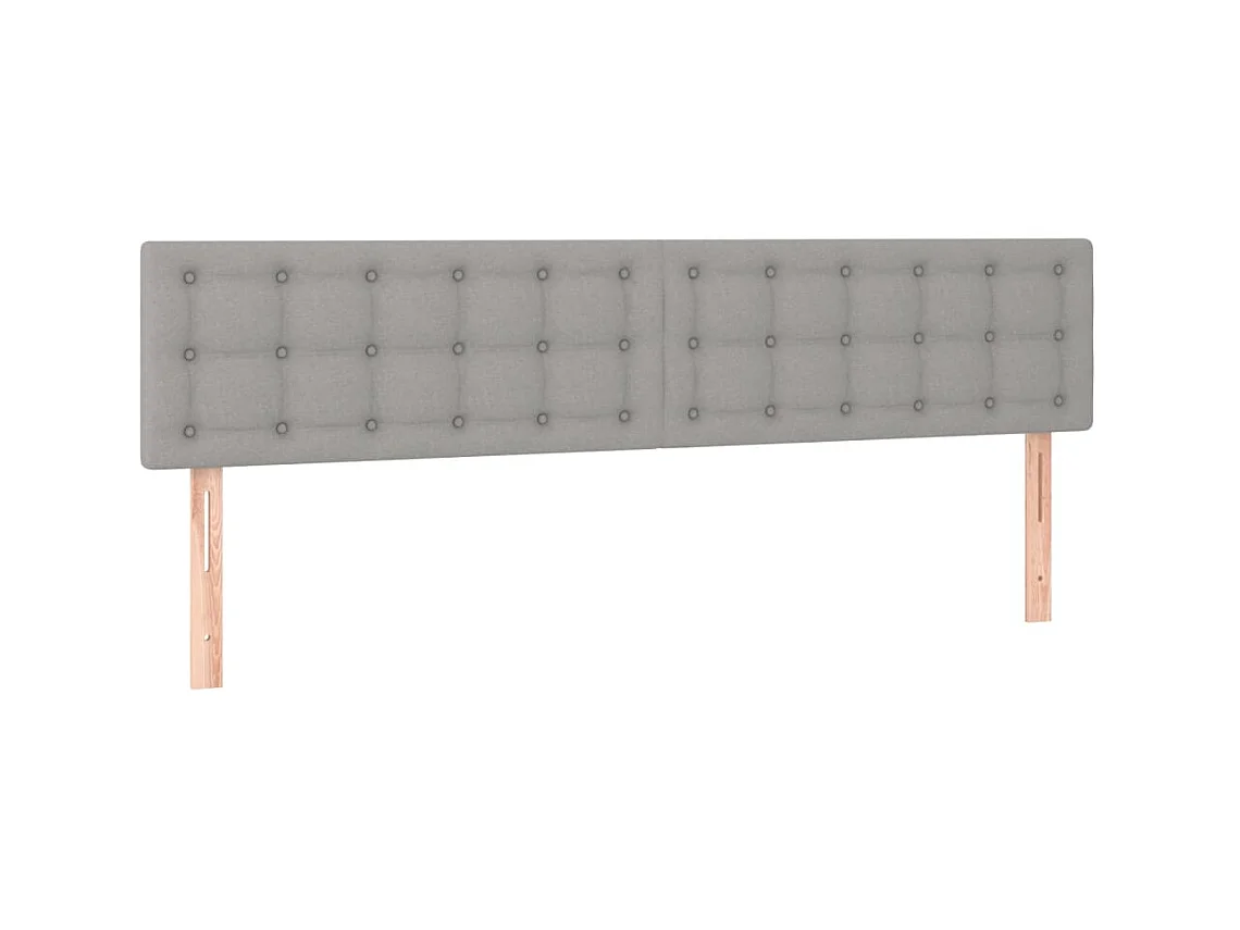 Têtes de lit 2 pcs Gris clair 80x5x78/88 cm Tissu POI90340 BonneVie Meuble