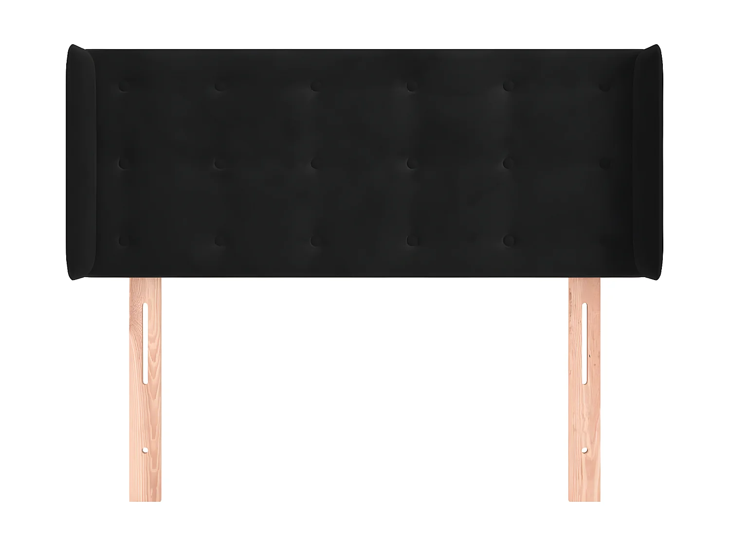 Kopfteil,Bettkopfteil mit Ohren Schwarz 93x16x78/88 cm Samt -gkd857713