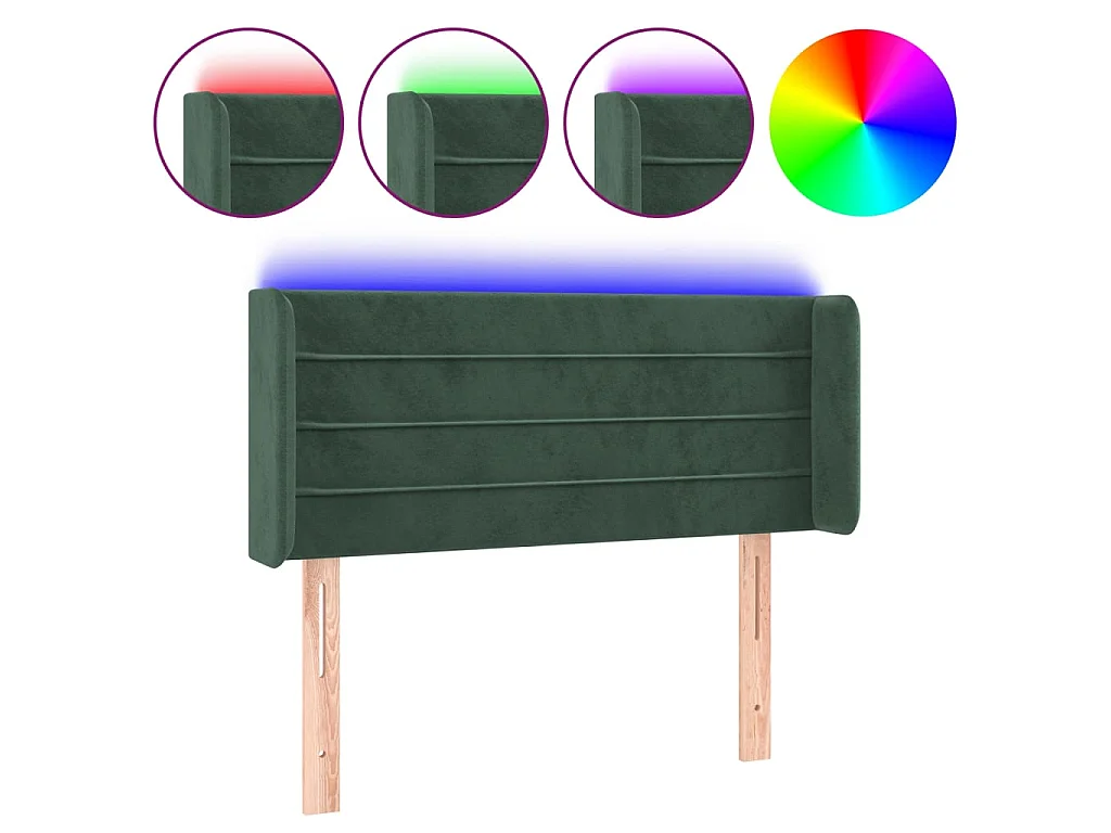 Hoofdbord LED 93x16x78/88 cm fluweel donkergroen NL932286