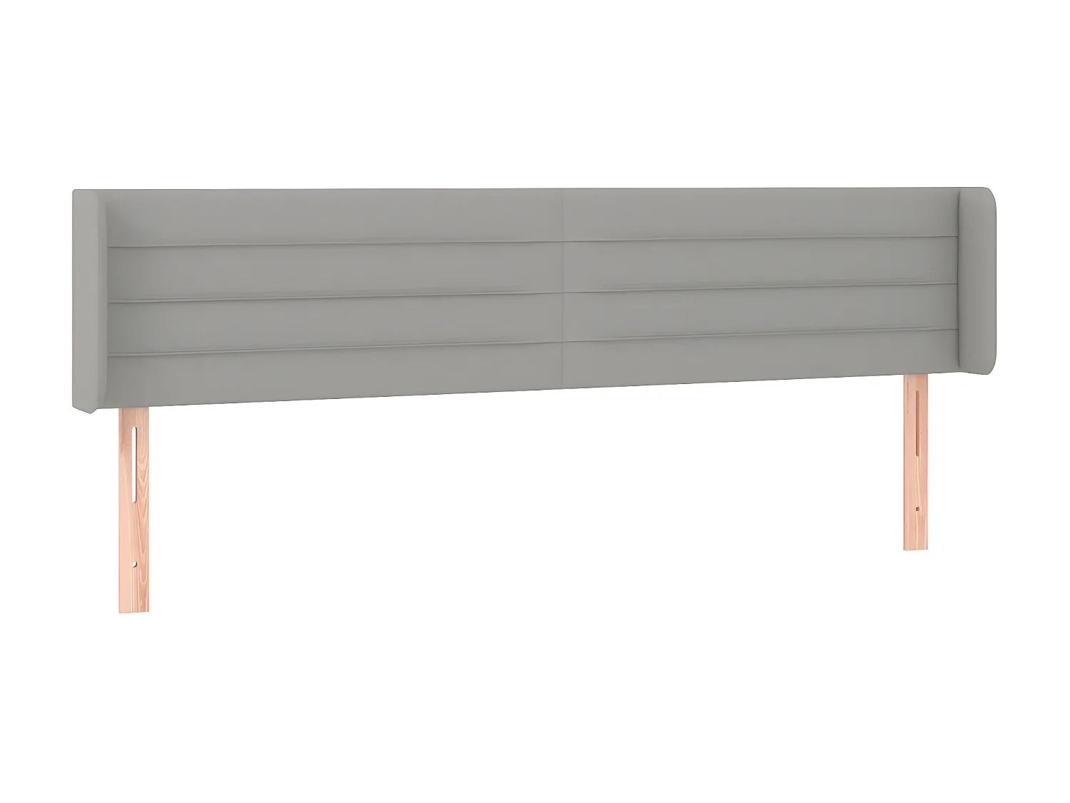 Tête de lit à LED Gris clair 203x16x78/88 cm Tissu POI59421 BonneVie Meuble