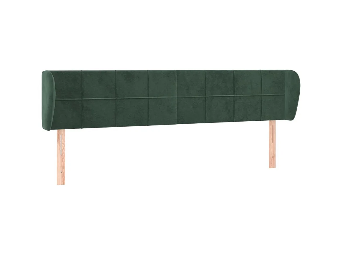 Tête de lit avec oreilles Vert foncé 163x23x78,88 cm Velours PEWV30096 BonneVie Meuble