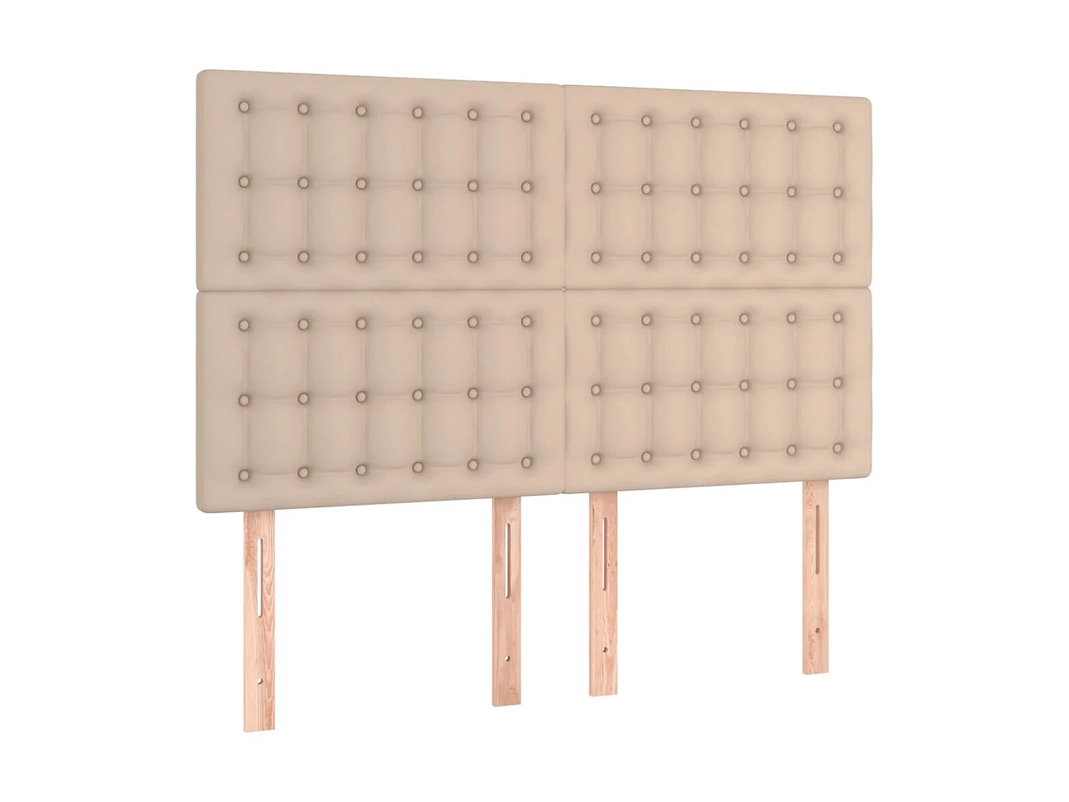 Cabeceira cama c/ LED couro artif. 144x5x118/128 cm cappuccino PT380012