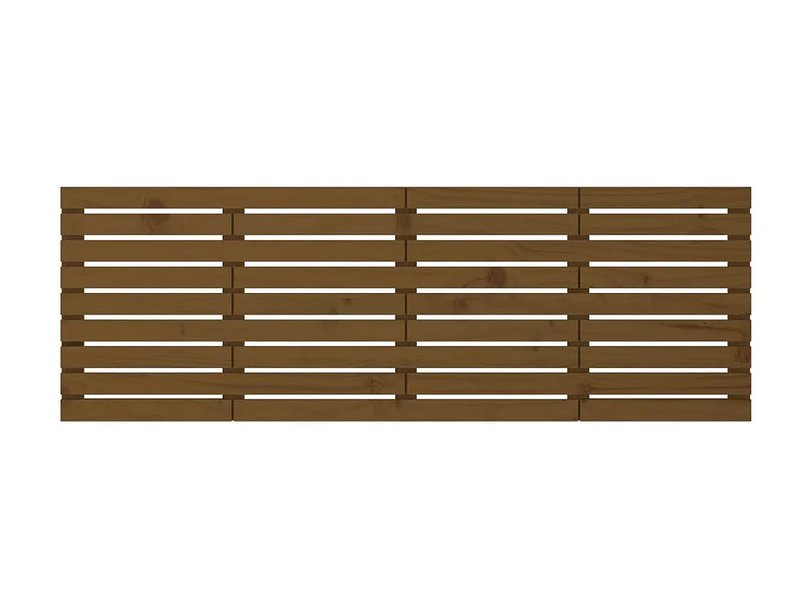 Tête de lit murale Marron miel 206x3x63 cm Bois massif de pin POI64637 BonneVie Meuble