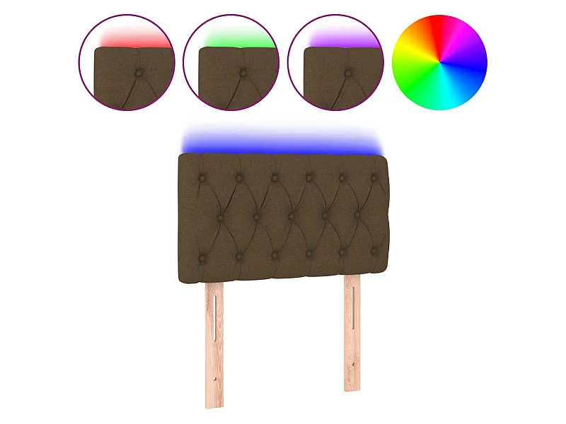 Cabecero con LED de tela marrón oscuro 80x7x78/88 cm ES16135