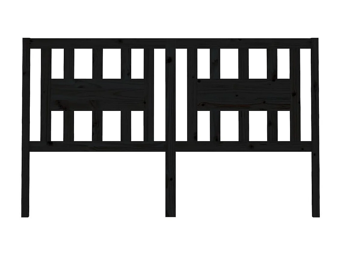 Tête de lit Noir 206x4x100 cm Bois massif de pin POI48448 BonneVie Meuble