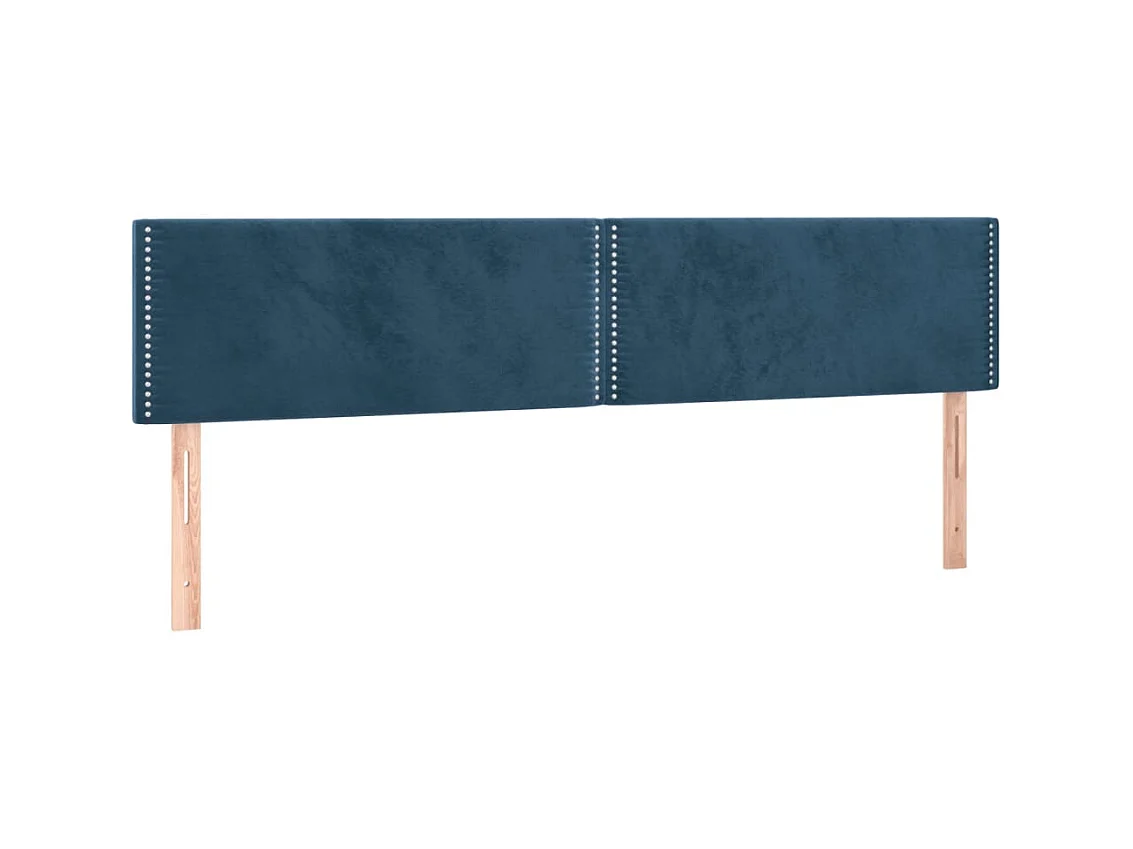 Têtes de lit 2 pcs Bleu foncé 100x5x78/88 cm Velours POI54251 BonneVie Meuble