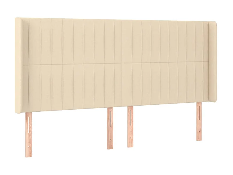 Kopfteil,Bettkopfteil mit Ohren Creme 163x16x118/128 cm Stoff -gkd316199