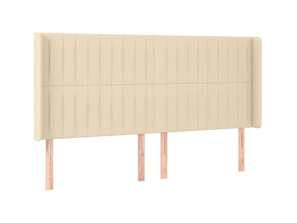 Kopfteil,Bettkopfteil mit Ohren Creme 163x16x118/128 cm Stoff -gkd316199