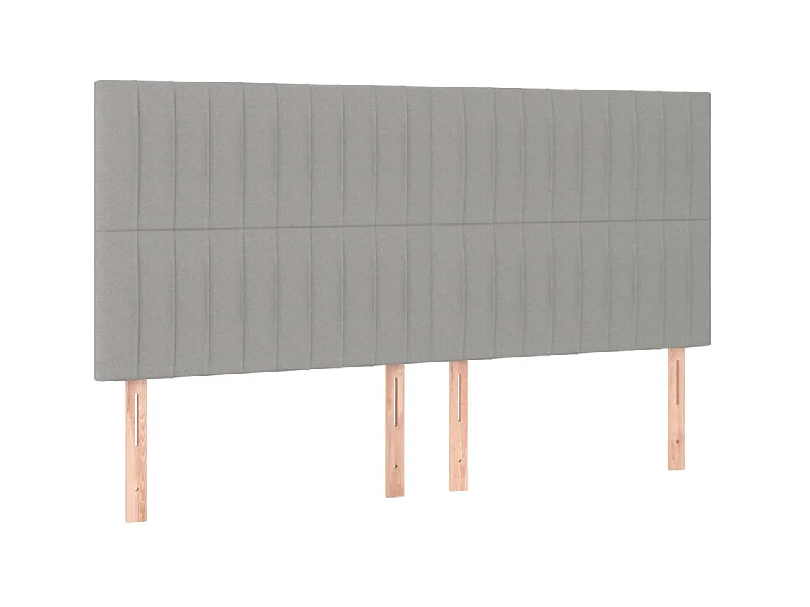 Têtes de lit 4 pcs Gris clair 80x5x78/88 cm Tissu POI42793 BonneVie Meuble