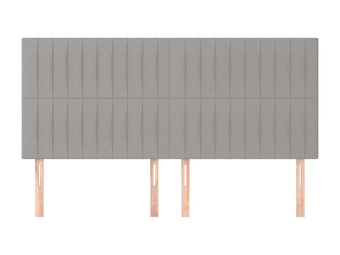 Têtes de lit 4 pcs Gris clair 80x5x78/88 cm Tissu POI42793 BonneVie Meuble
